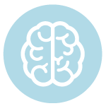 brain icon on blue circle