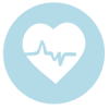 heart icon on blue circle
